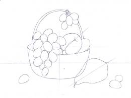 Как да нарисуваме котка на етапи с маслина?